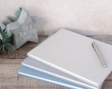High Quality Linen Guest Book. DIY Guest Book in 3 colours. 50 pages / 100 sides