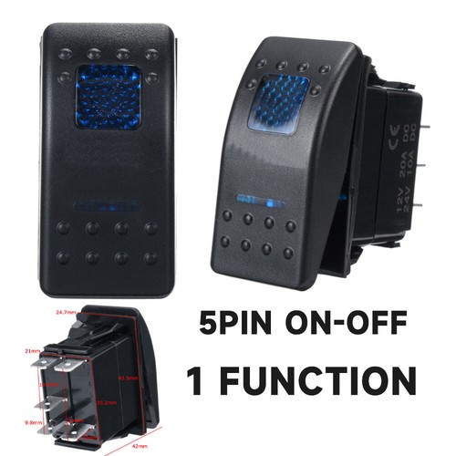 12-24V LED Wippschalter Einbauschalter Ein/Aus Schalter Wasserdicht Auto Boot - Picture 42 of 42