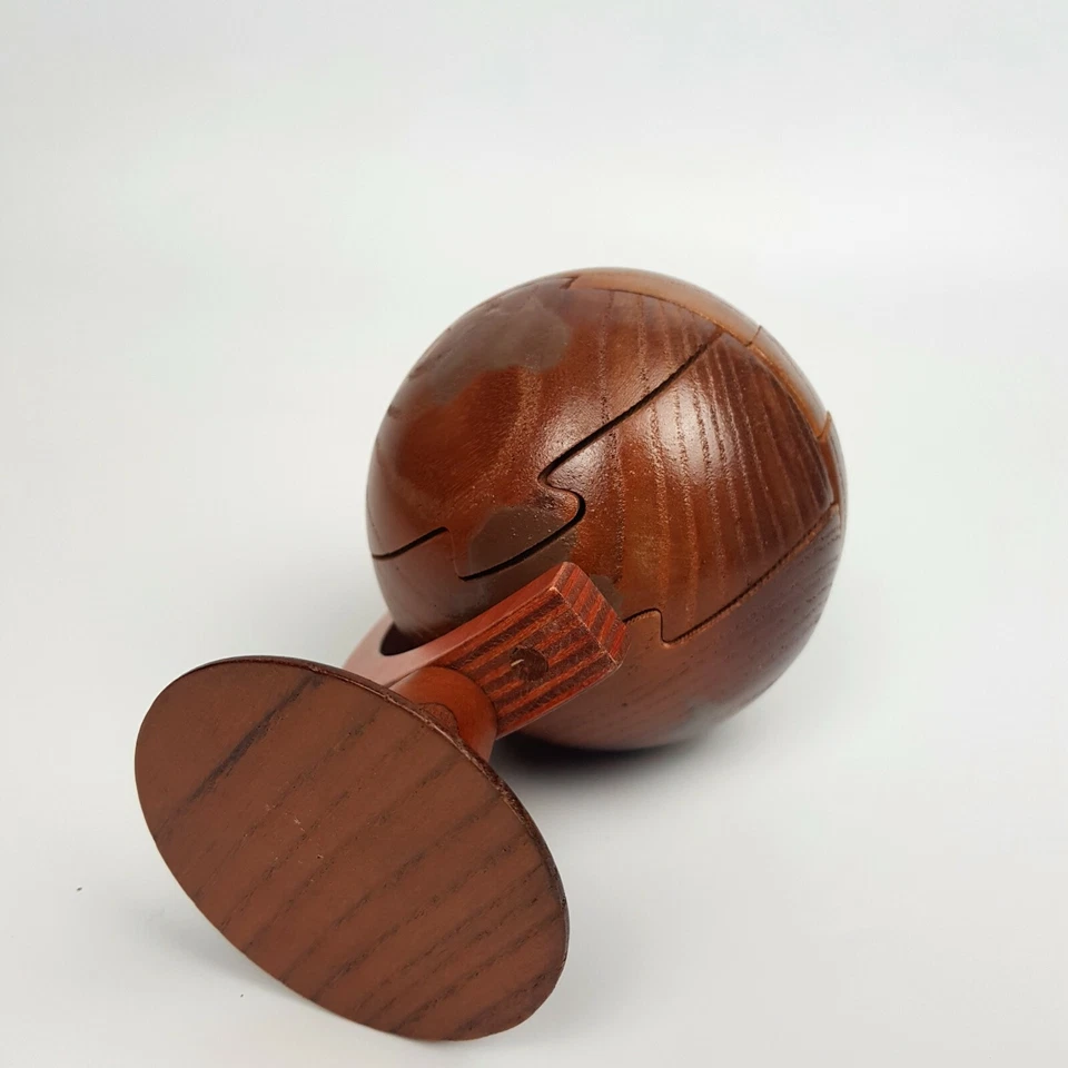 SCULTURA Mappamondo Legno Puzzle Legno 3D Rompicapo Adulti Bambini idea regalo - Immagine 4 di 4