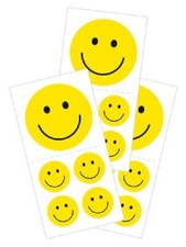 Crafts Stickers PH Slim Yellow Smiley Face Faces Retro Small Large Repeats