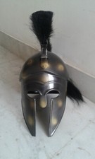 Medieval Knight Greek Corinthian Armor Helmet W/Black Plume Larp Halloween Item