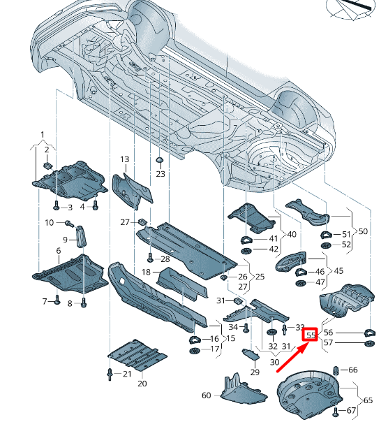 NOUVEAU BOUCLIER THERMIQUE DE SILENCIEUX ARRIÈRE DROIT VOLKSWAGEN ARTEON 3H7