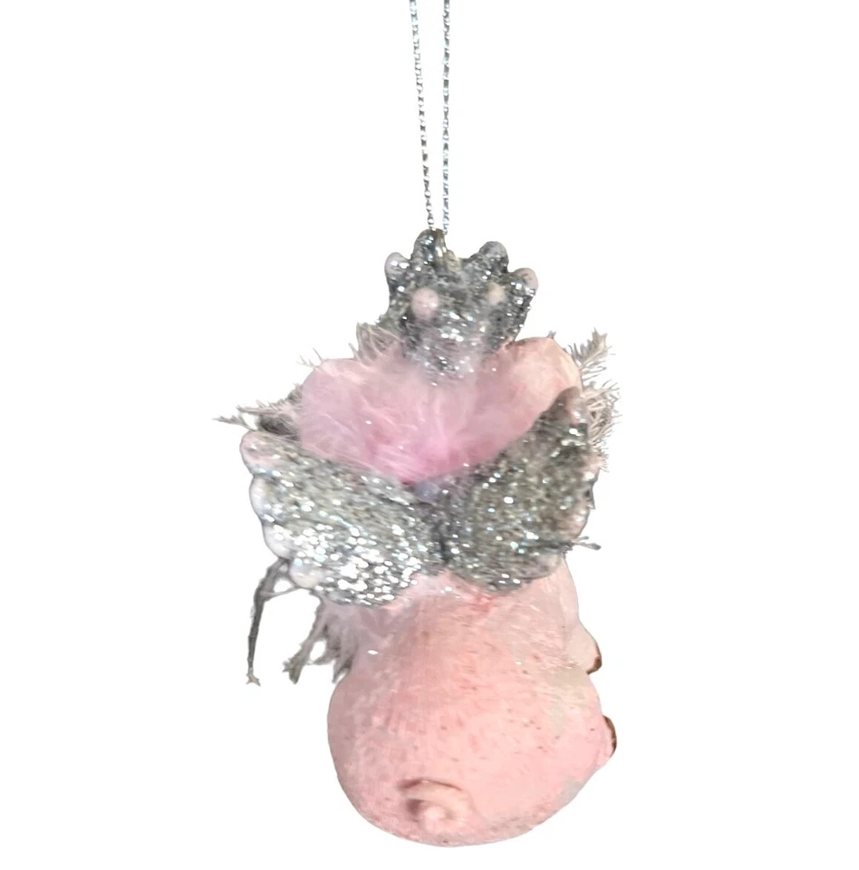 Adorno de cerdo ángel - Resina cuando los cerdos vuelan hada princesa ping boa animal vestido Foto 2 de 4