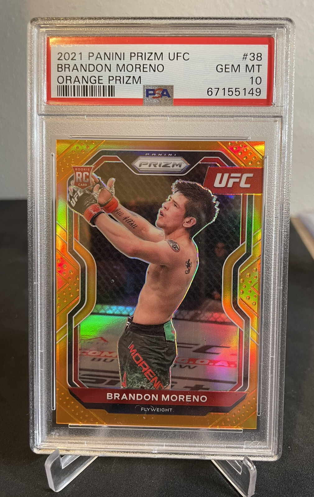 Brandon Moreno 2021 Panini Prizm Orange  85/99 UFC Rookie RC PSA 10 GEM Mint 💎