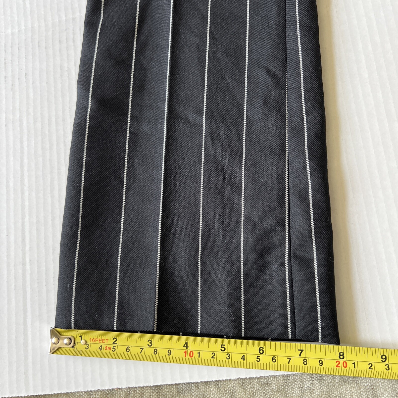 Versace 38 Pants Women Black Polyester Blend Striped Office Business Casual Tall thumbnail 6