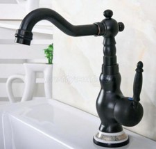 Oil Rubbed Bronze Swivel Spout Bathroom Basin Faucet Vanity Sink Mixer Tap