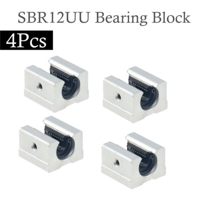 4X SBR12UU 12mm Aluminum Open Linear Motion Ball Bearing Block For CNC DIY