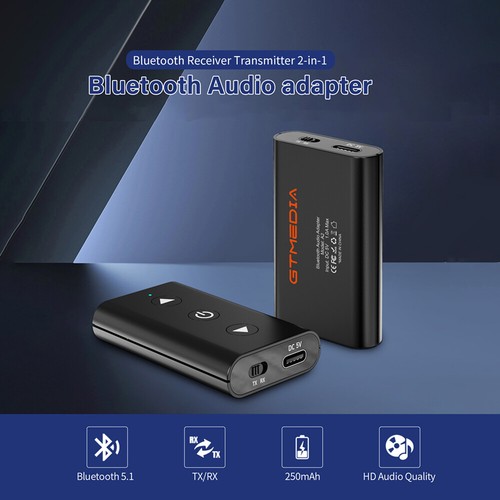 Wireless Bluetooth 5.1 Audio Adapter 3.5mm AUX Transmitter Receiver HiFi Stereo - Picture 15 of 28