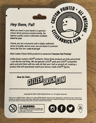 Citizen Brick HOCKEY ENTHUSIAST Minifigure CBD9 Gray With Clever