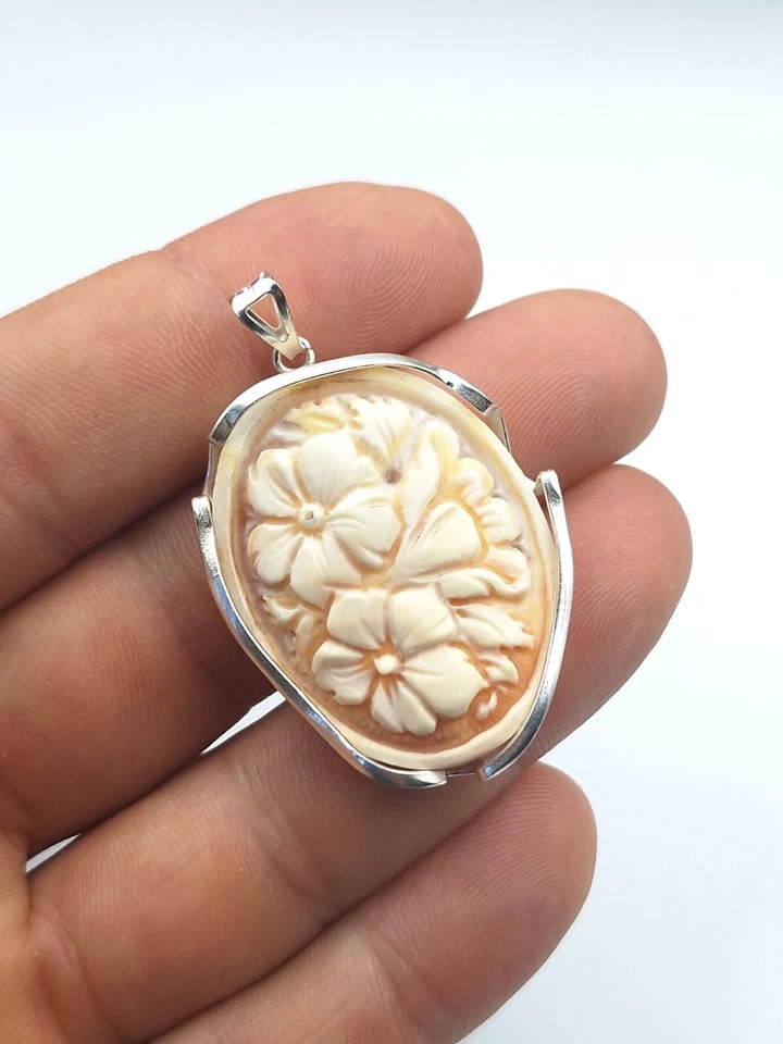 CIONDOLO IN ARGENTO 925% CON CAMMEO SARDONICO, DONNA PLACCATO ORO BIANCO 18KT - Immagine 2 di 4