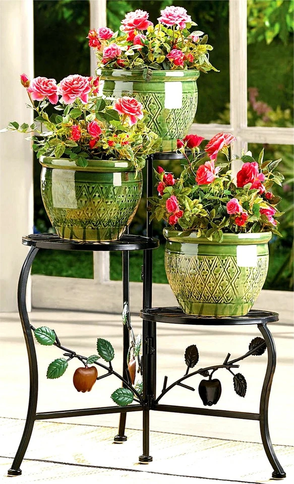 SOPORTE PARA PLANTAS DE 3 NIVELES RAMA MANZANA PAÍS * PUERTA INTERIOR/EXTERIOR DE 3 NIVELES** NUEVO EN CAJA Foto 2 de 4