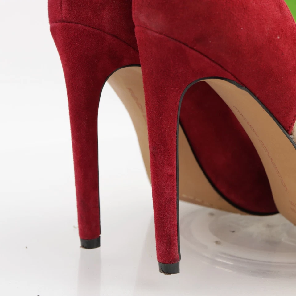 Zapatos de salón French Connection para mujer D'Orsay talla 8 rojo gamuza tacón alto punta abierta Foto 3 de 4