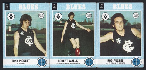1977 AFL VFL SCANLENS RARE QUALITY CARDS - 11 CARD TEAM SET (CARLTON) EXCELLENT - Picture 3 of 4