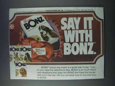 1981 Purina Bonz Dog Snack Ad - Say it With Bonz