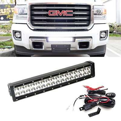 #ad #ad 96W LED Light Bar w Lower Bumper Bracket Wiring For 15 up GMC Sierra 2500 3500 $126.09