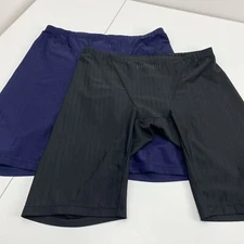 2 MY KILOMETRE Men's Jammer Swim Cycling Running Shorts Blue Black Sz XXL