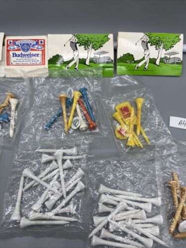 New/Never Used Vintage Wooden Golf Tees Multi Colored Kodak,Budweiser And Other - Picture 3 of 11