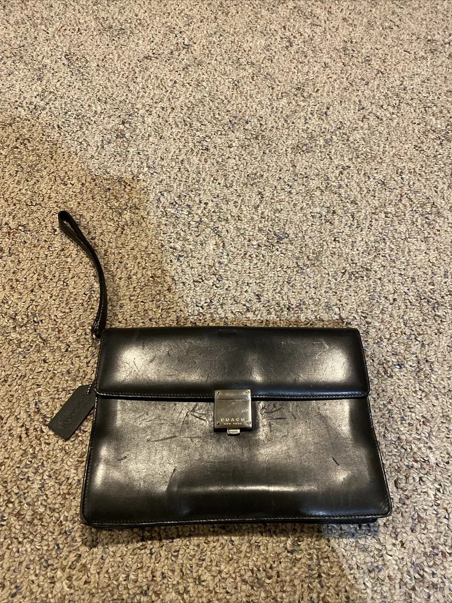 Coach New York Black Italian Leather Bridle Executive Clutch