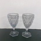 Fostoria Louisiana American Cube Cubist Water Wine Goblets Clear Glass Vintage — photo 1