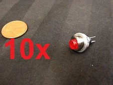 10x MOMENTARY N/O normally open PUSH BUTTON SWITCH DC car RED 8mm on/off b8