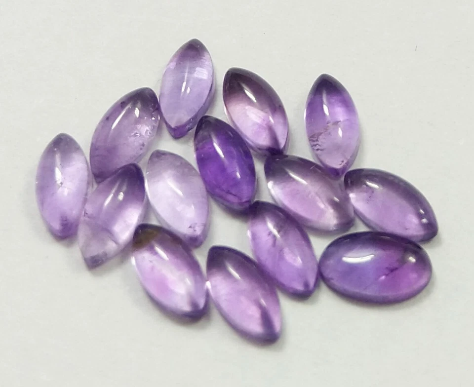 Cabochon marchesa naturale 3,00 ct ottima ametista viola lotto gemme di alta ... - Immagine 3 di 4