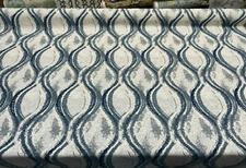 Blue Chenille Off The Rails Trellis Mill Creek Fabric by the yard