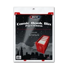 BCW Short / Long Comic Book Bin Partitions 3 Dividers For Regular NOT Graded RED