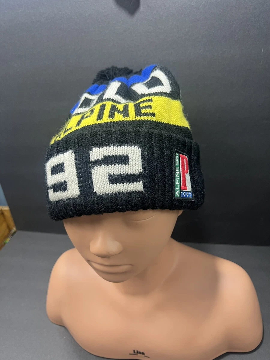 POLO RALPH LAUREN POLO ALPINE 92 BLACK MULTI STRIPED BEANIE HAT
