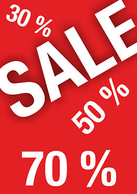 DIN A1 Sale Plakat DIN A2 Aushang 25% 50% 70% Poster Abverkauf Reduziert 
