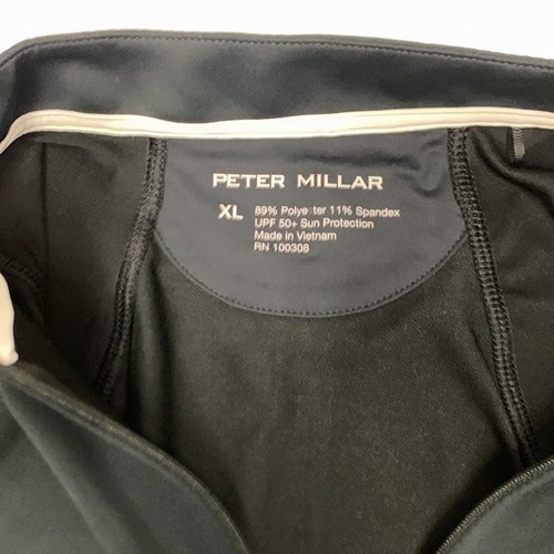 Women's Peter Millar Black Raglan-Sleeve Perth Layer Quarter Zip Size XL - Picture 3 of 6