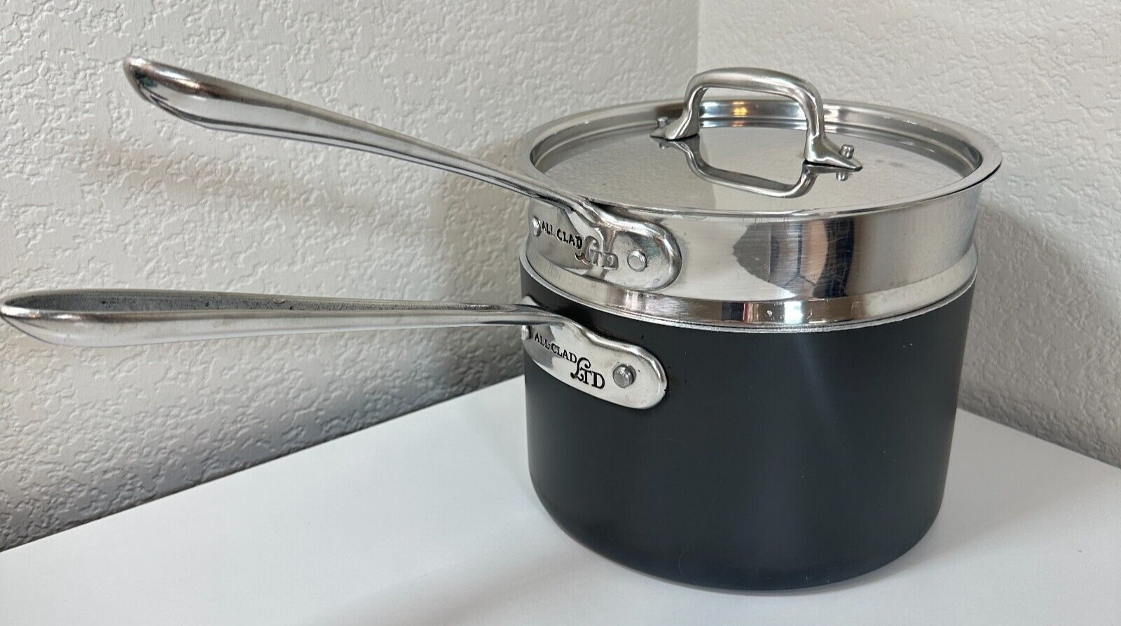 All-Clad LTD 3 Qt Anodized Stainless Steel Saucepan & 3 Qt Steamer Insert w/ Lid