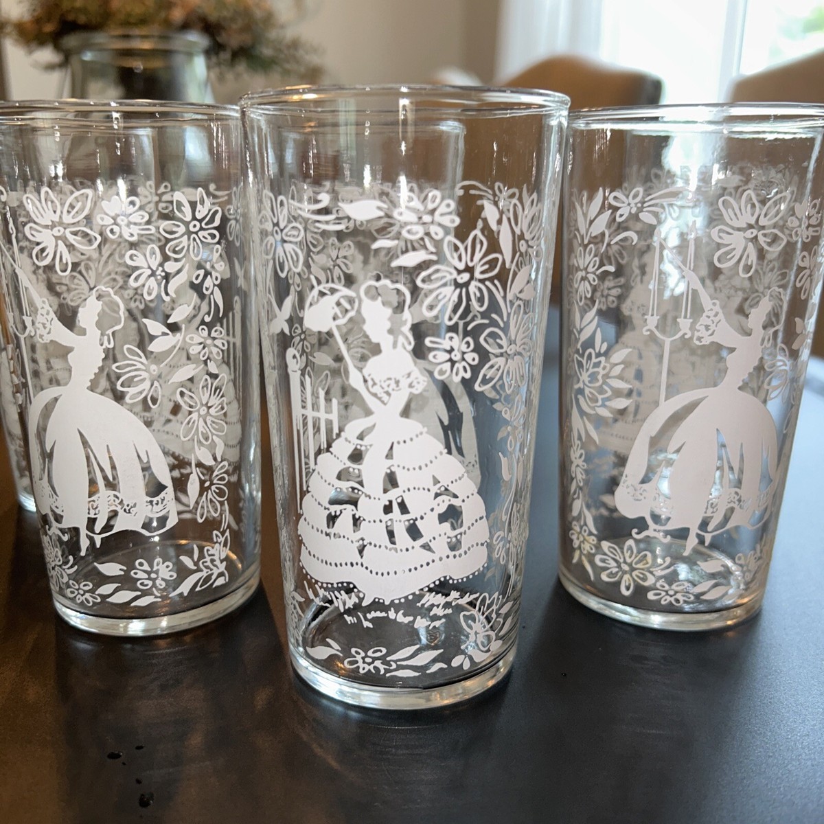 Rare Vintage Anchor Hocking Plantation Lady Iced Tea Glasses Set