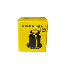 BERGEON 1458-A-12 Watchmakers Double Lens Eyeglass Loupe 12x Magnification, NEW