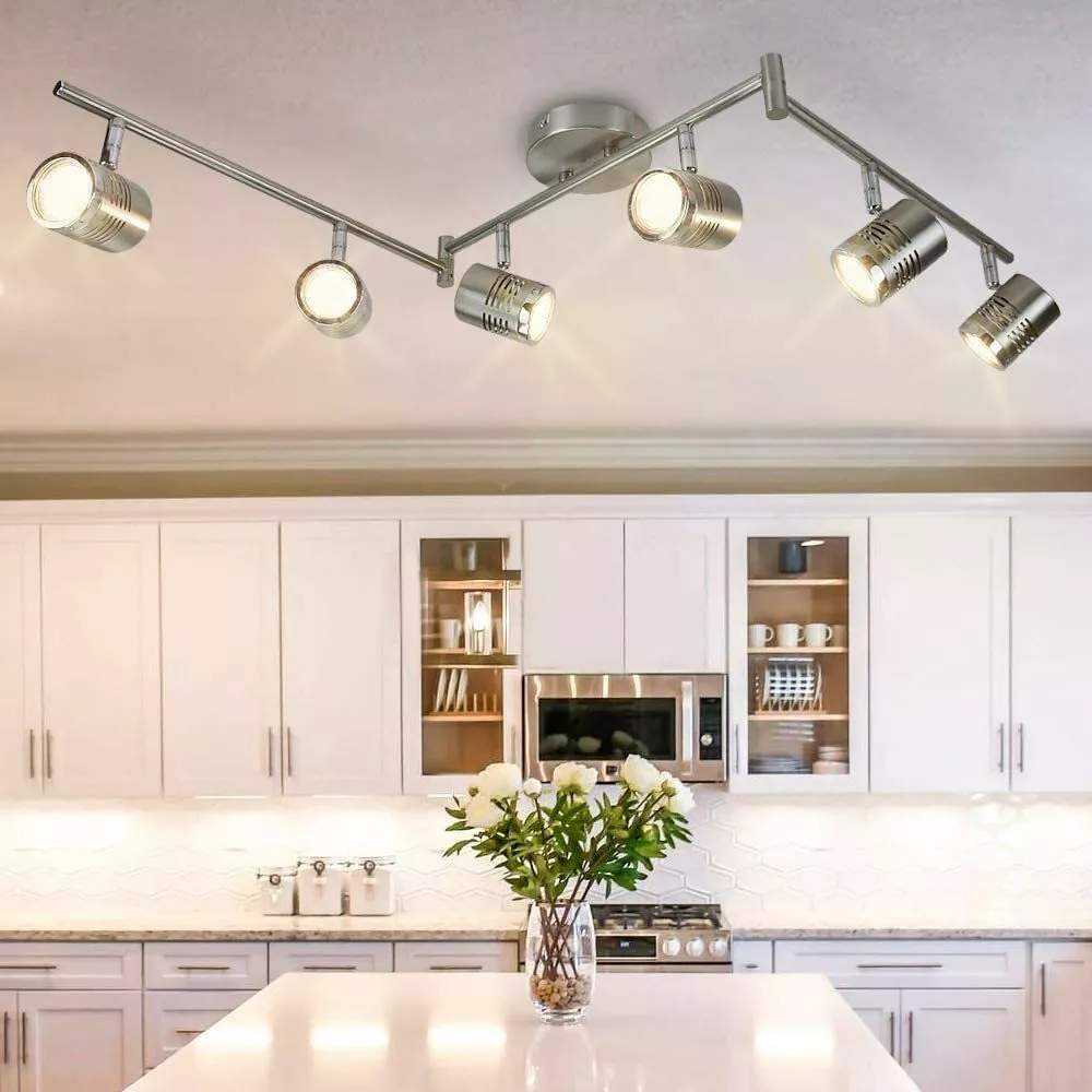 Modern LED Track Lighting Kit 6 Light Flush Mount Ceiling Wall Spot Lights