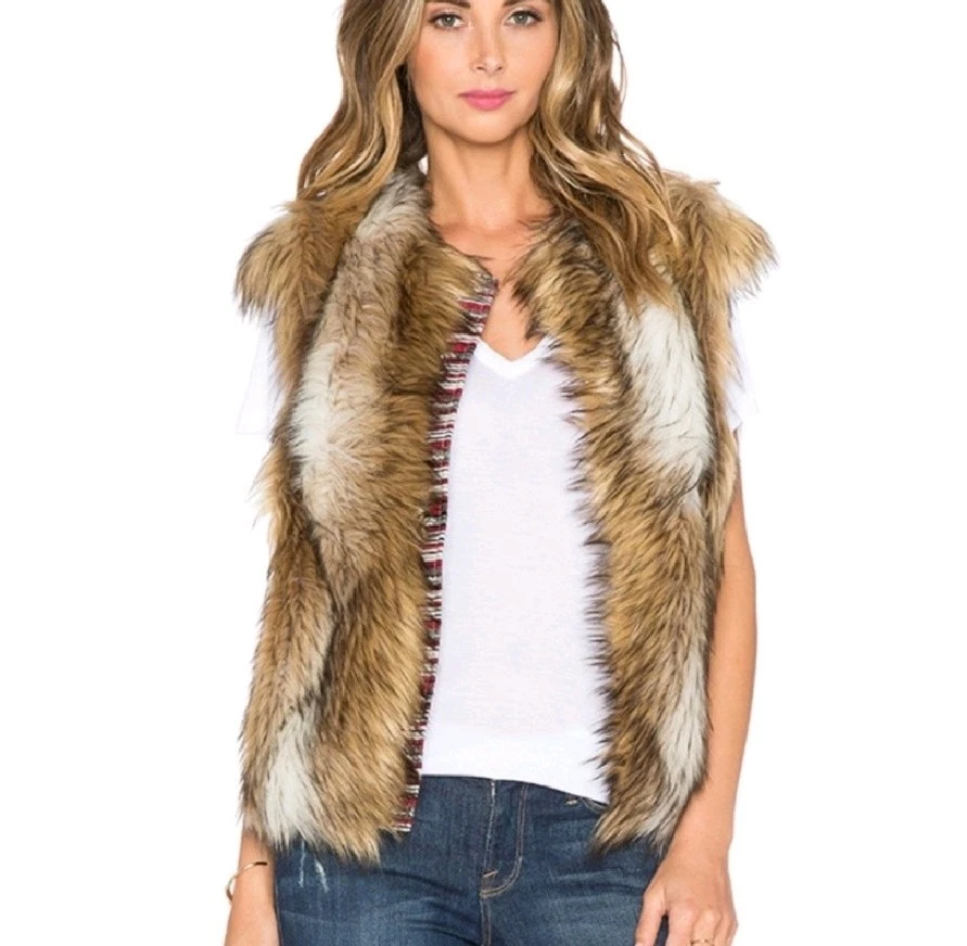 Chaleco manga gorra Twelfth Street de Cynthia Vincent imitación piel talla mediana nuevo con etiquetas $345 Foto 2 de 4