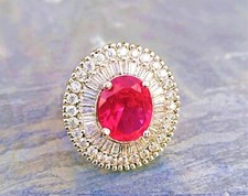 Women Square Ring Silver Ruby Sapphire Simula...