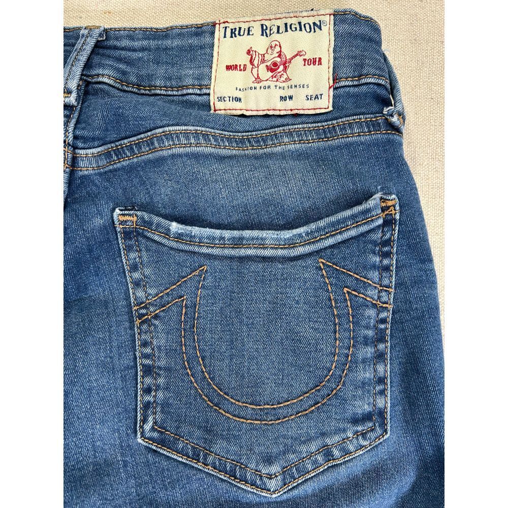 True Religion Women's 27 Jennie Curvy Mid Rise Skinny Distressed Denim Jean thumbnail 10