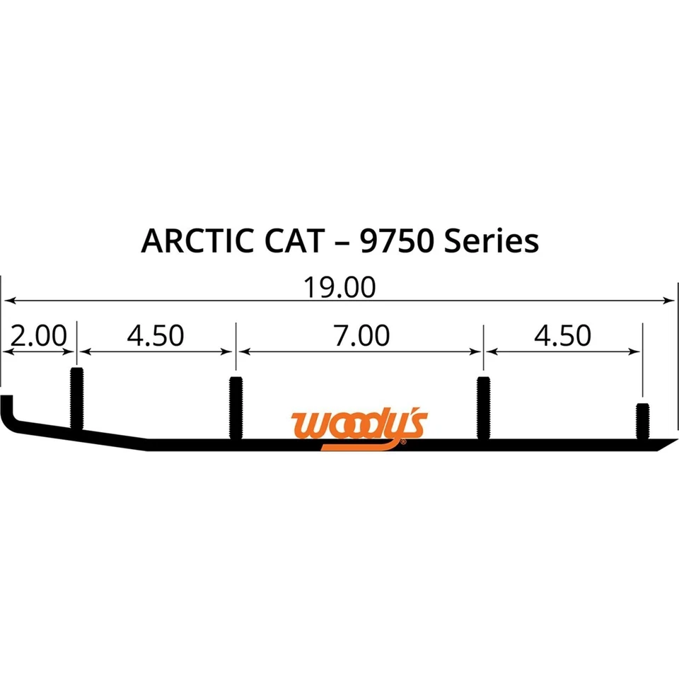 Woodys 4" Carbide Extender Trail Flat Top Runner Arctic Cat 1995-08 - EAT3-9750 - Image 2 of 4