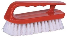 44395 Scrub Brush, Finger Grip Handle, White Polypropylene Fill, 6" (Pack of 12)