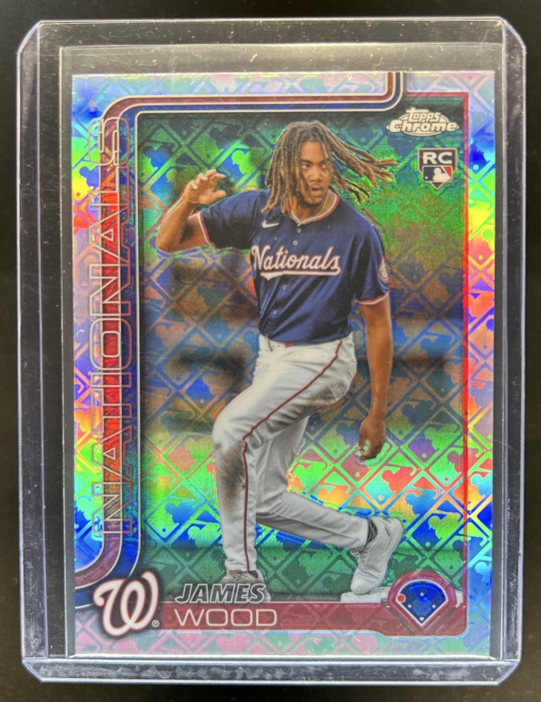 2025 Topps Chrome LogoFractor James Wood Image Variation RC #132 Nationals