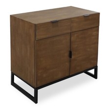 Commode 2 Tiroirs & 2 Portes "Bolta" 79cm Chêne Clair