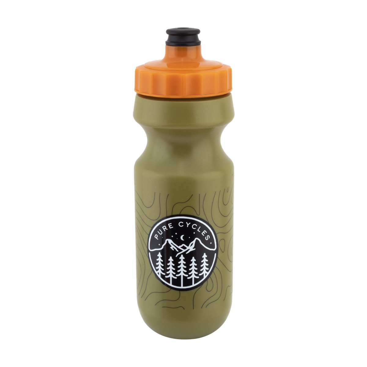 Pure Cycles 20oz Olive MTB - Cycling Water Bottle with Pressure Valve -