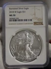 2018 W US Silver Eagle $1 Burnished NGC MS70