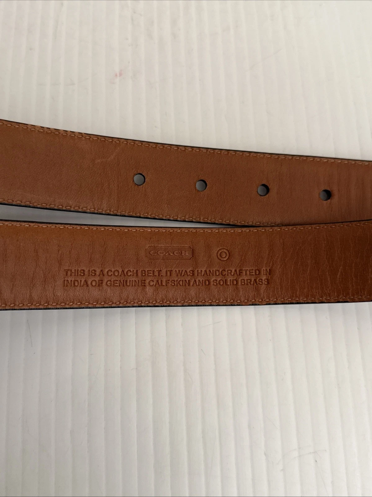 Coach Cintura Uomo Vintage Classica Pelle Verniciata Lucida Elegante Nero Lucido 40