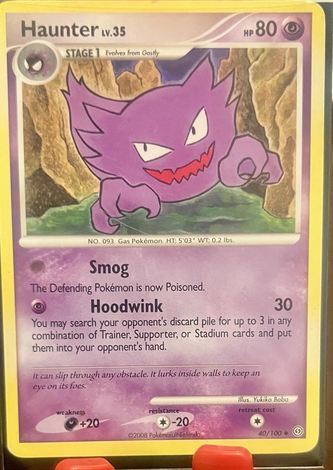 Pokémon Haunter Stormfront 40/100 Uncommon Regular 2008 80HP English Card