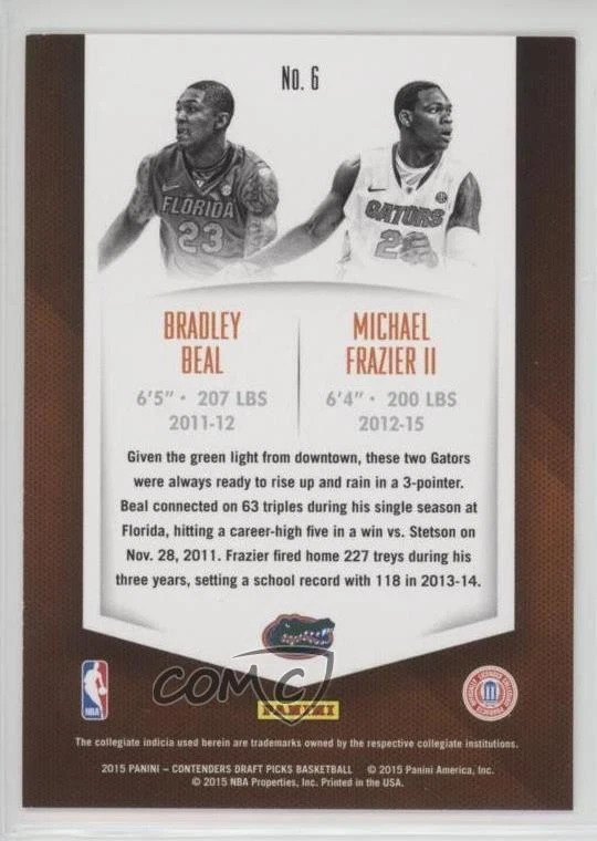 2015-16 Panini Contenders Draft Picks Bradley Beal Michael Frazier II #6 - Image 2 of 2
