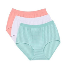 Jockey L7514 Womens Multi Comfies Cotton Blend Brief 3-Pack Panty Size 9/XXL