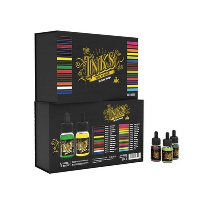 AK Interactive The Inks Acrylic Ink Set 28 Farben 30ml Waschfilter Airbrush