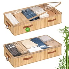 2 Pack Under Bed Storage, 6 inches Underbed Storage Containers, 56L XXL Under...