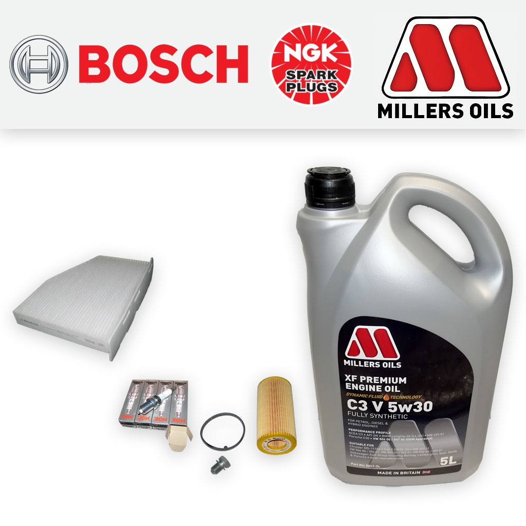 SERVICE KIT for AUDI TT (8J) TTS QUATTRO OIL CABIN FILTER PLUGS +OIL (2008-2014)